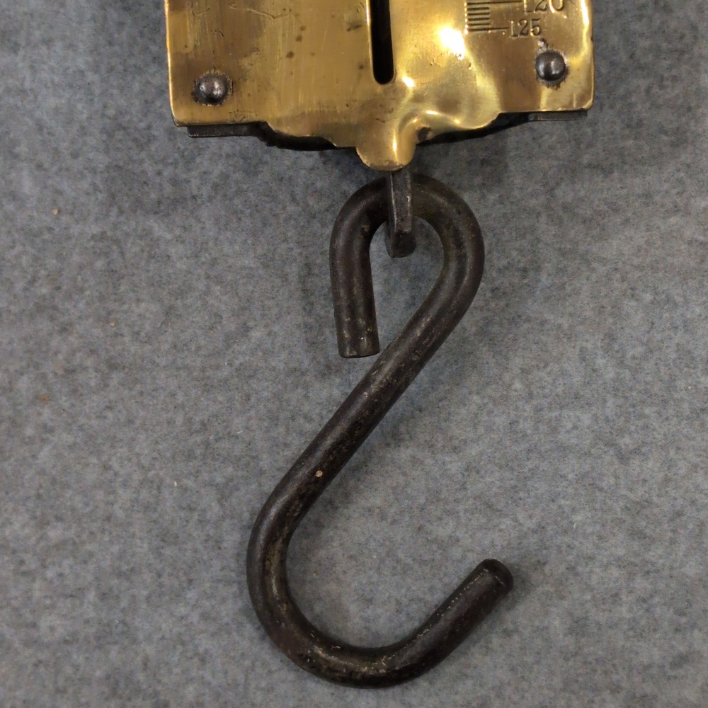1890-1920's Chatillons Improved Spring Balance Hanging Scale NY 125 Lbs Brass - Picture 8 of 13